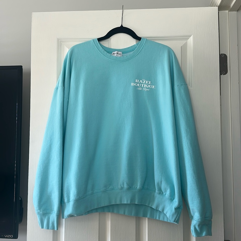 girls hazel boutique blue crewneck👚